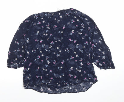 Womens UK Size M Soma Blue Tunic Blouse