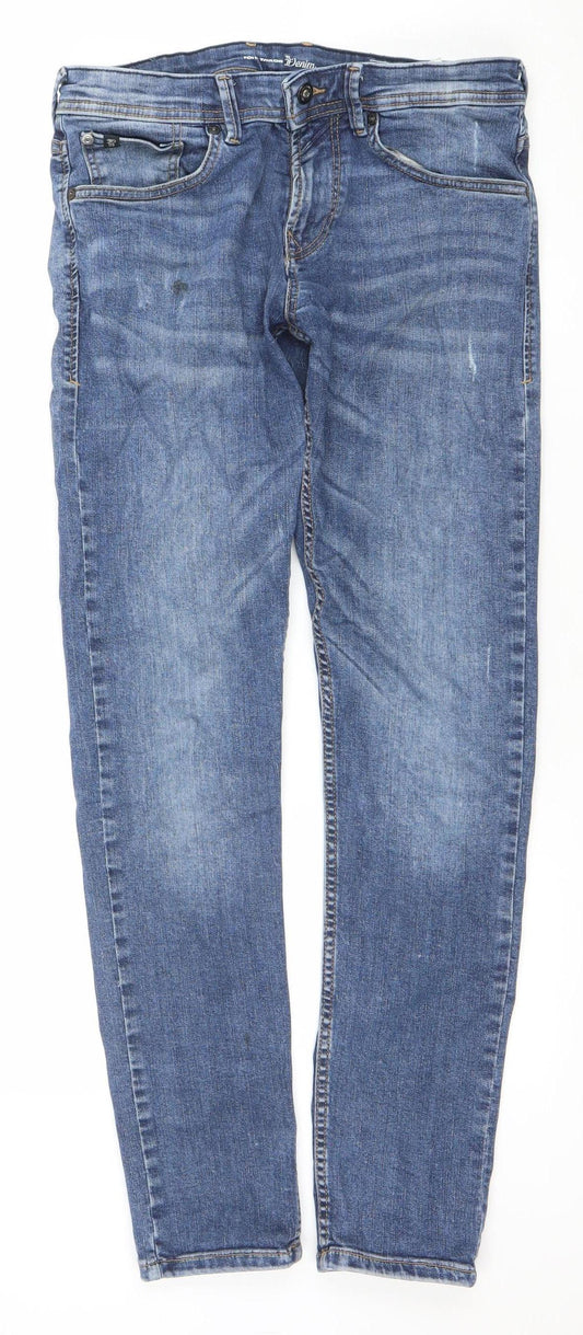 Mens UK Size 32 Tom Tailor Denim Slim Fit Straight Blue Jeans