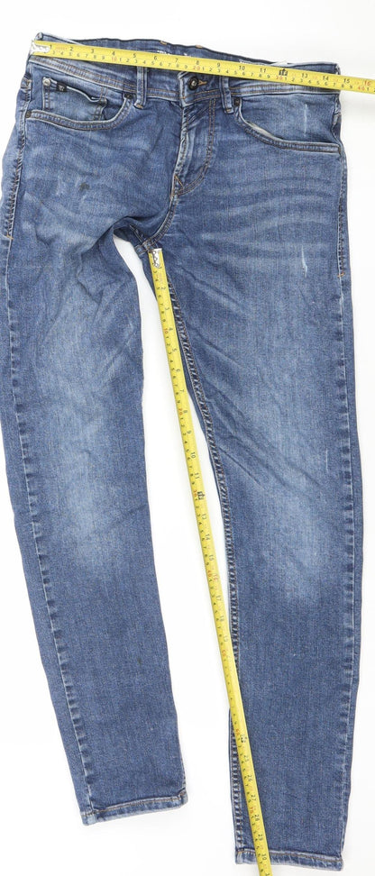 Mens UK Size 32 Tom Tailor Denim Slim Fit Straight Blue Jeans