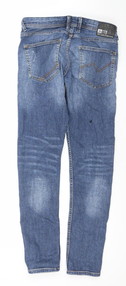 Mens UK Size 32 Tom Tailor Denim Slim Fit Straight Blue Jeans