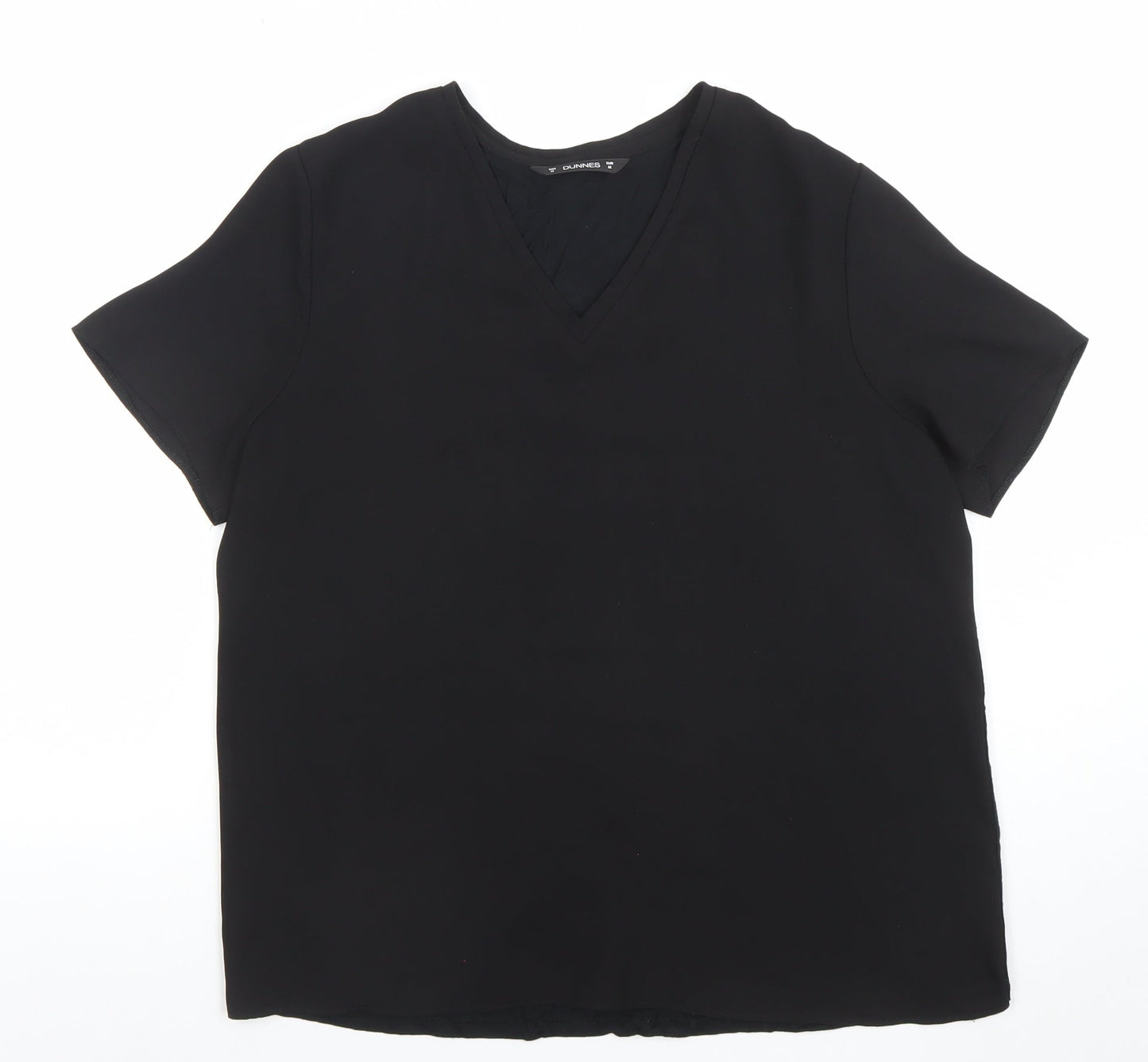 Womens UK Size M Dunnes Black Basic T-Shirt