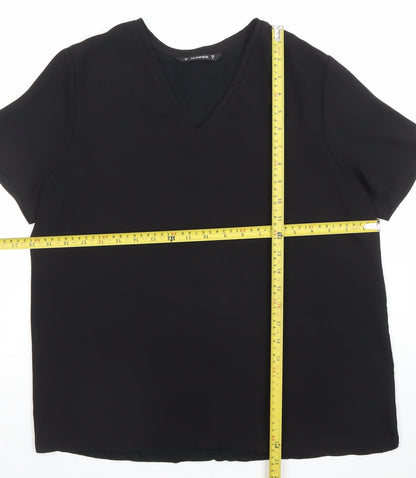 Womens UK Size M Dunnes Black Basic T-Shirt