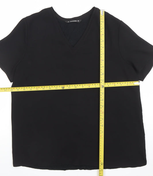 Womens UK Size M Dunnes Black Basic T-Shirt