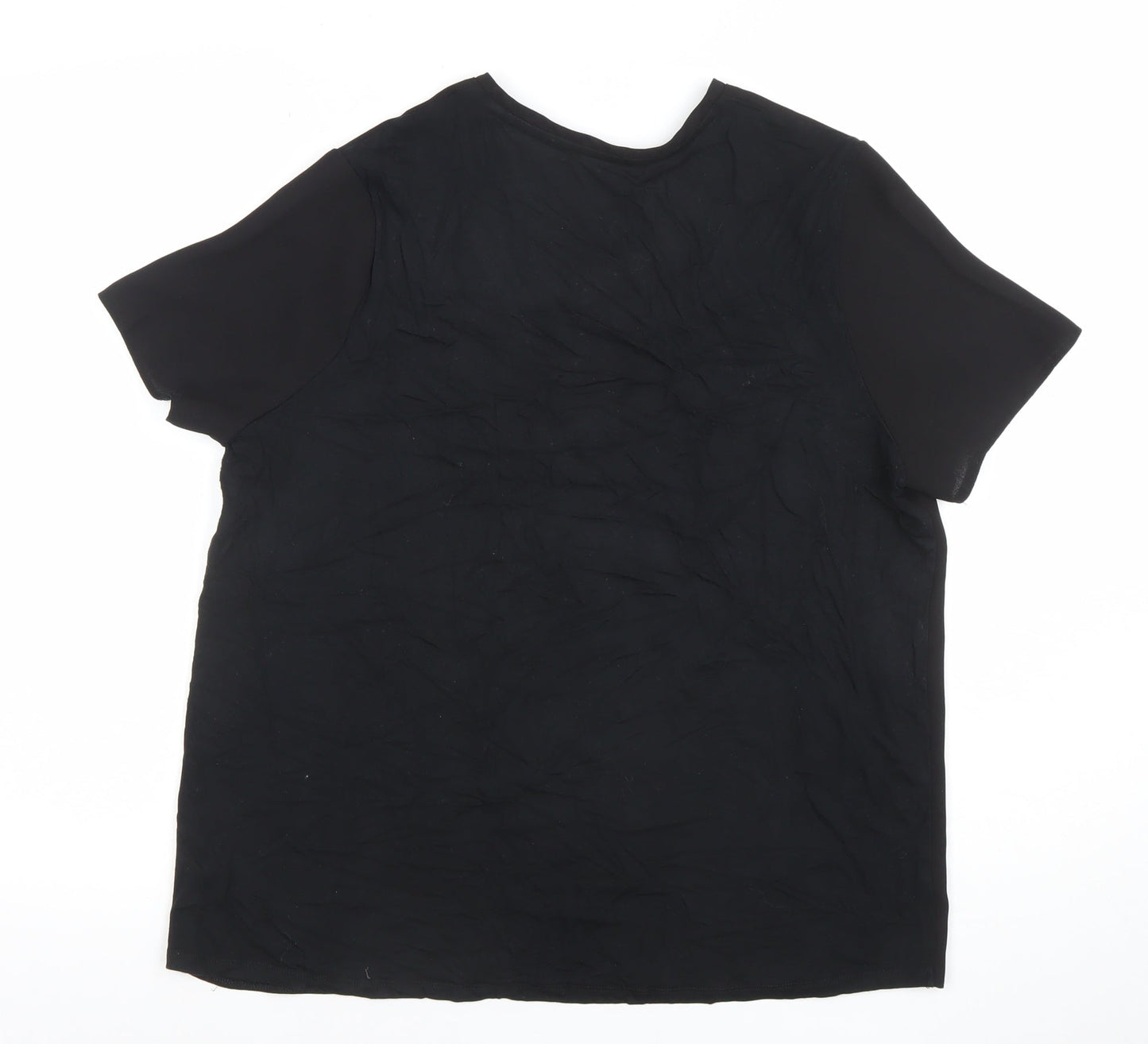 Womens UK Size M Dunnes Black Basic T-Shirt