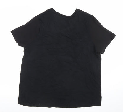Womens UK Size M Dunnes Black Basic T-Shirt
