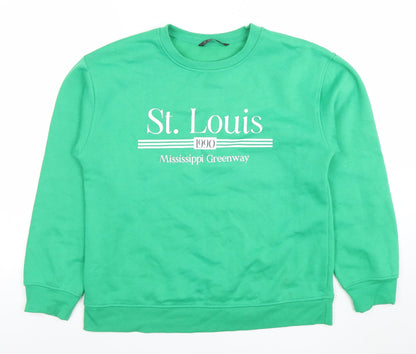Womens UK Size S Dunnes Green Pullover Sweatshirt