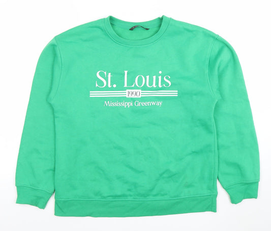Womens UK Size S Dunnes Green Pullover Sweatshirt