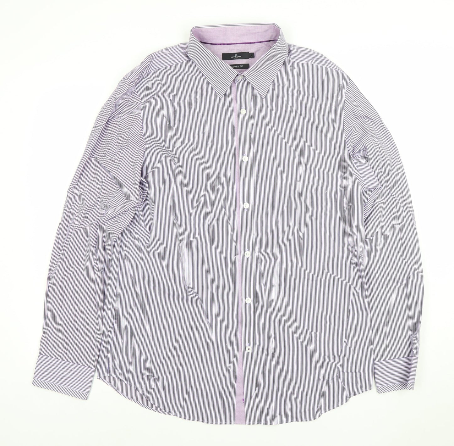 Mens UK Collar Size L Jeff Banks Smart Purple  Dress Shirt