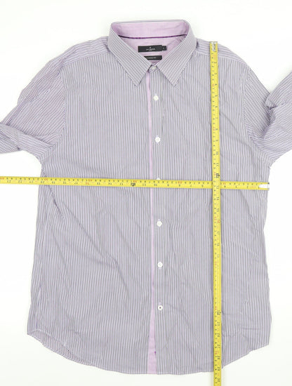 Mens UK Collar Size L Jeff Banks Smart Purple  Dress Shirt