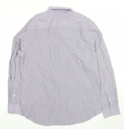 Mens UK Collar Size L Jeff Banks Smart Purple  Dress Shirt