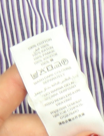 Mens UK Collar Size L Jeff Banks Smart Purple  Dress Shirt