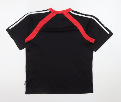 O'Neills Boys Black Red Sports T-Shirt 10-11 Years Quick Dry Activewear Top