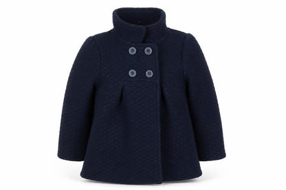 Jasper Conran Junior Girls Blue Pea Coat 4-5 Years Double Breasted Winter Jacket