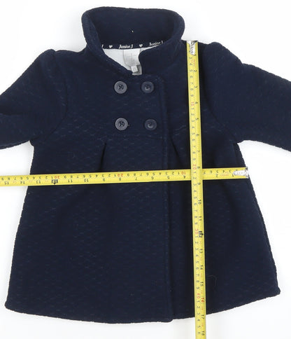 Jasper Conran Junior Girls Blue Pea Coat 4-5 Years Double Breasted Winter Jacket