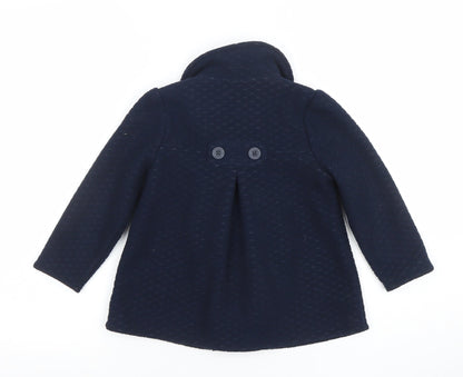 Jasper Conran Junior Girls Blue Pea Coat 4-5 Years Double Breasted Winter Jacket