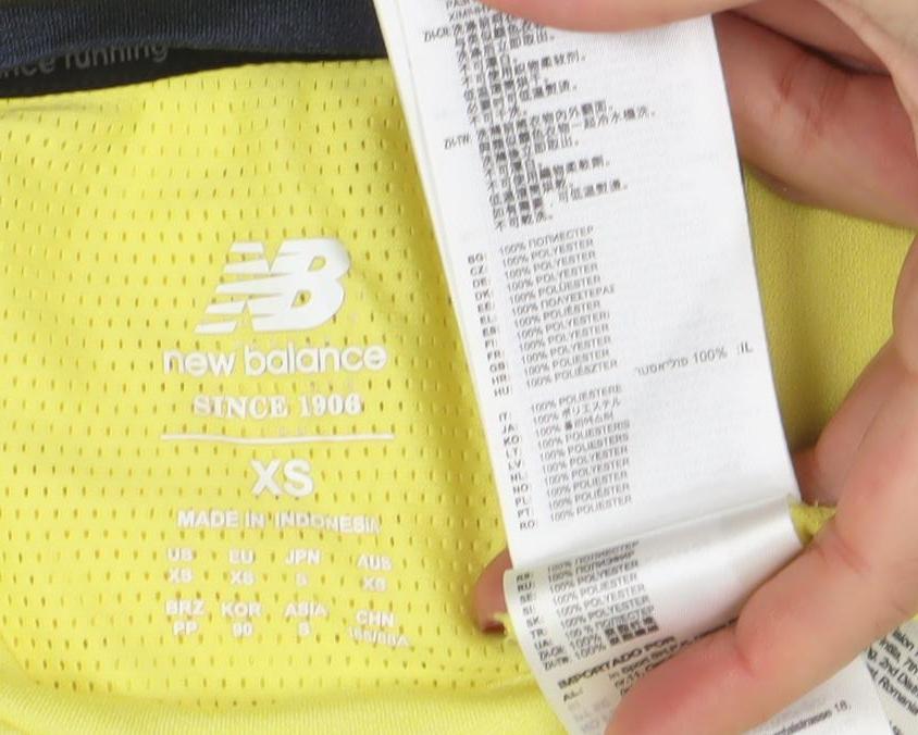 Mens UK Size XS New Balance Yellow Running & JoggingGym & Training T-Shirt
