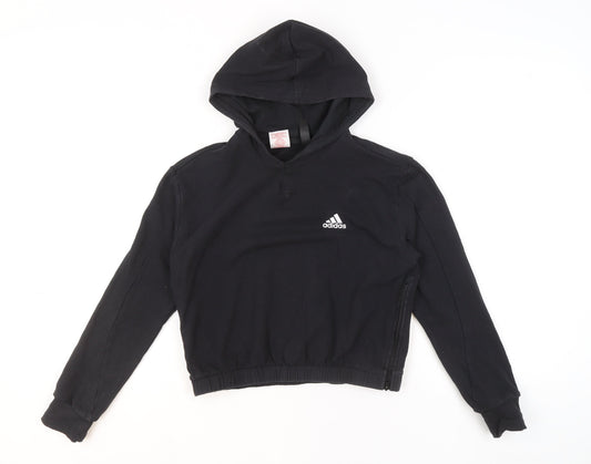 Girls UK Size 11-12 Years adidas Black Pullover Hoodie