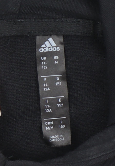 Girls UK Size 11-12 Years adidas Black Pullover Hoodie
