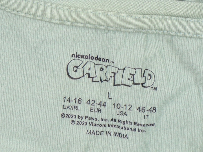 Garfield Women’s Green L T-Shirt Nightshirt ‘No Talking Before Coffee’
