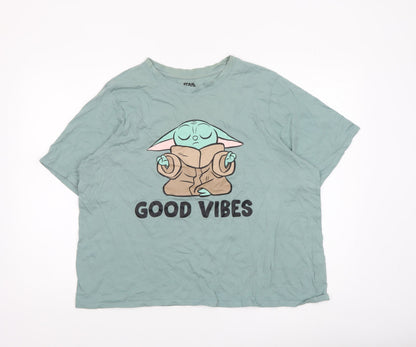 Star Wars Women Green XL T-Shirt Nightshirt with Grogu Graphic