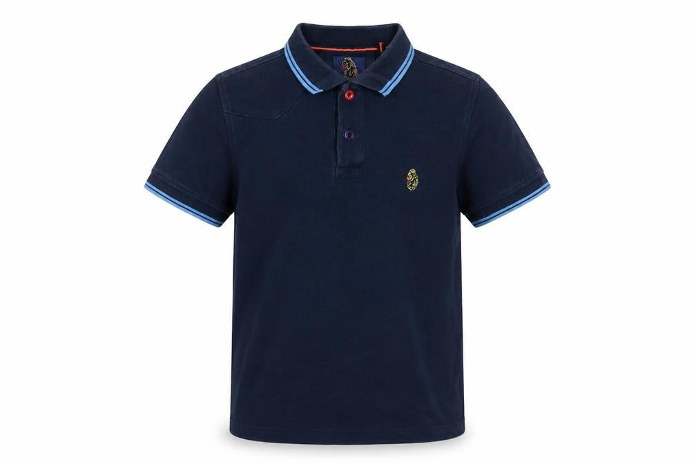Luke Junior Boys Blue 8-9 Years Polo Shirt Cotton Short Sleeve
