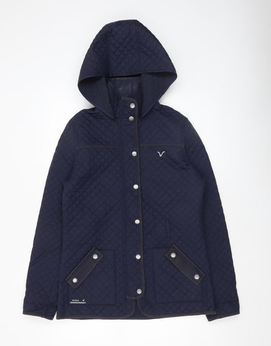 Womens UK Size 12 Voi Jeans Co. Blue Quilted Coat
