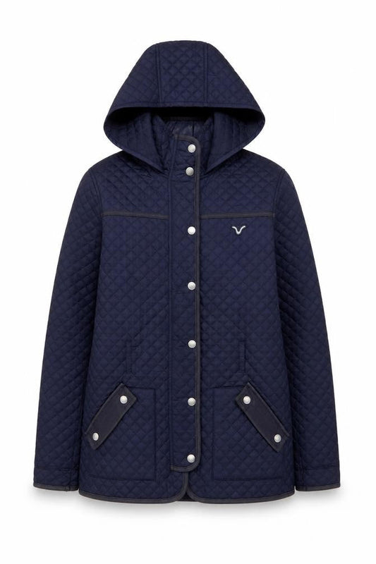 Womens UK Size 12 Voi Jeans Co. Blue Quilted Coat