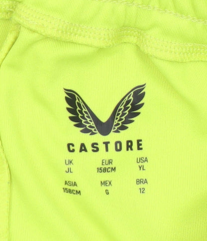 Castore Boys Yellow Athletic Football Shorts Size 158cm JL
