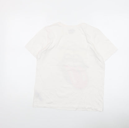 Girls UK Size 14-15 Years The Rolling Stones White Graphic Print T-Shirt