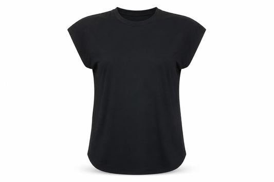 Front view of Dunnes Women Black S Moisture Wicking Active T-Shirt