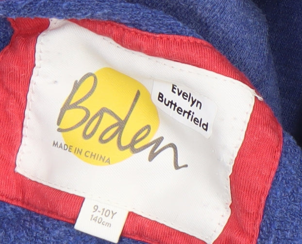 Girls UK Size 9-10 Years Boden Blue Pullover Hoodie