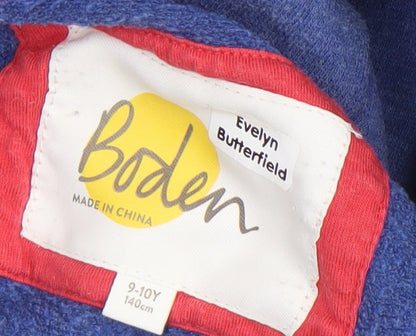 Girls UK Size 9-10 Years Boden Blue Pullover Hoodie