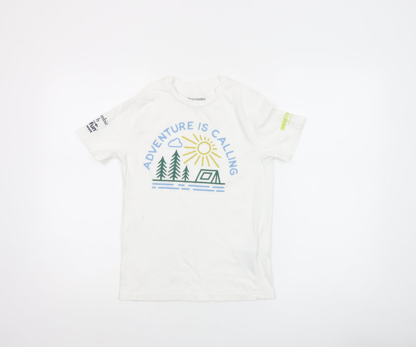 Boys UK Size 9-10 Years abercrombie kids White Basic Jersey T-Shirt