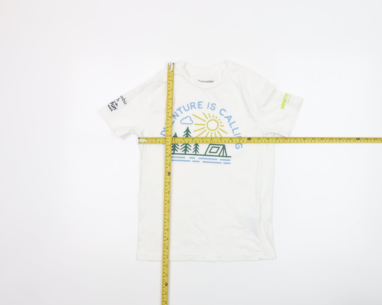 Boys UK Size 9-10 Years abercrombie kids White Basic Jersey T-Shirt