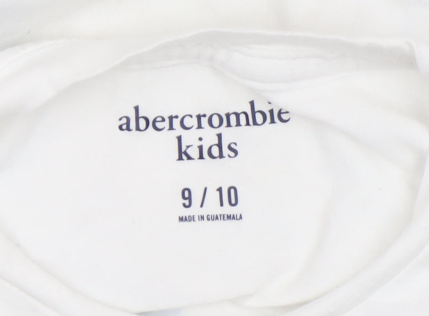 Boys UK Size 9-10 Years abercrombie kids White Basic Jersey T-Shirt