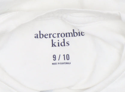 Boys UK Size 9-10 Years abercrombie kids White Basic Jersey T-Shirt