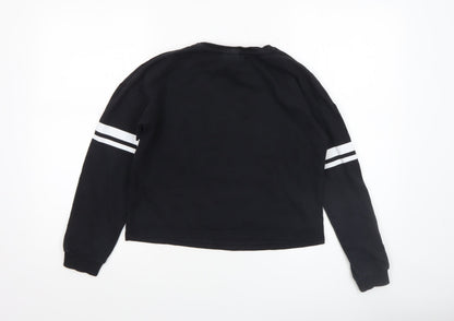 Disney Girls Black Mickey Mouse Sequin Pullover Sweatshirt 11-12 Years