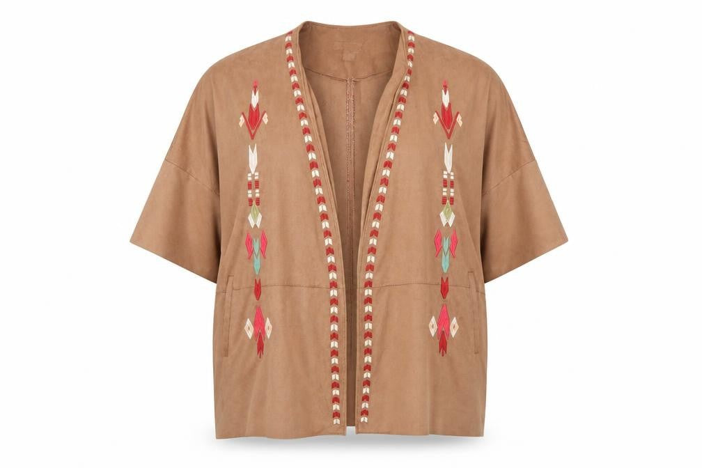 Womens UK Size 12 Amisu Brown Kimono Coat