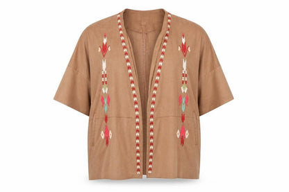 Womens UK Size 12 Amisu Brown Kimono Coat