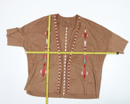Womens UK Size 12 Amisu Brown Kimono Coat