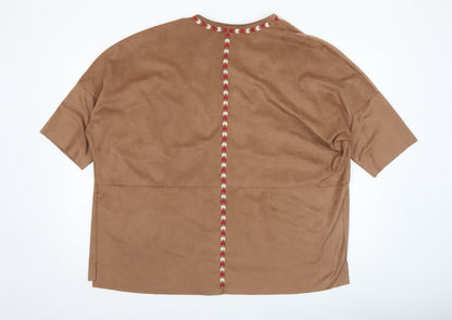 Womens UK Size 12 Amisu Brown Kimono Coat