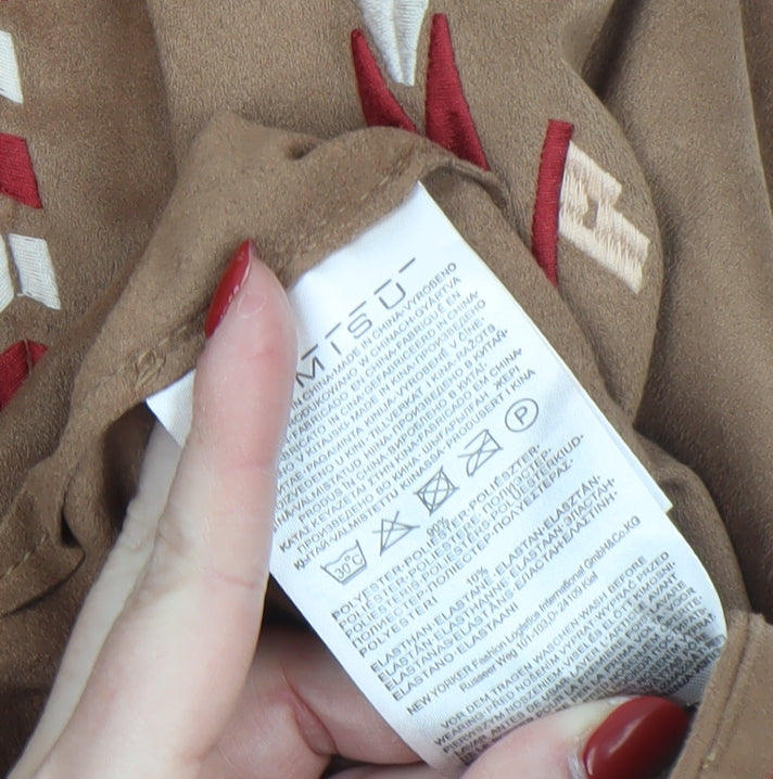 Womens UK Size 12 Amisu Brown Kimono Coat