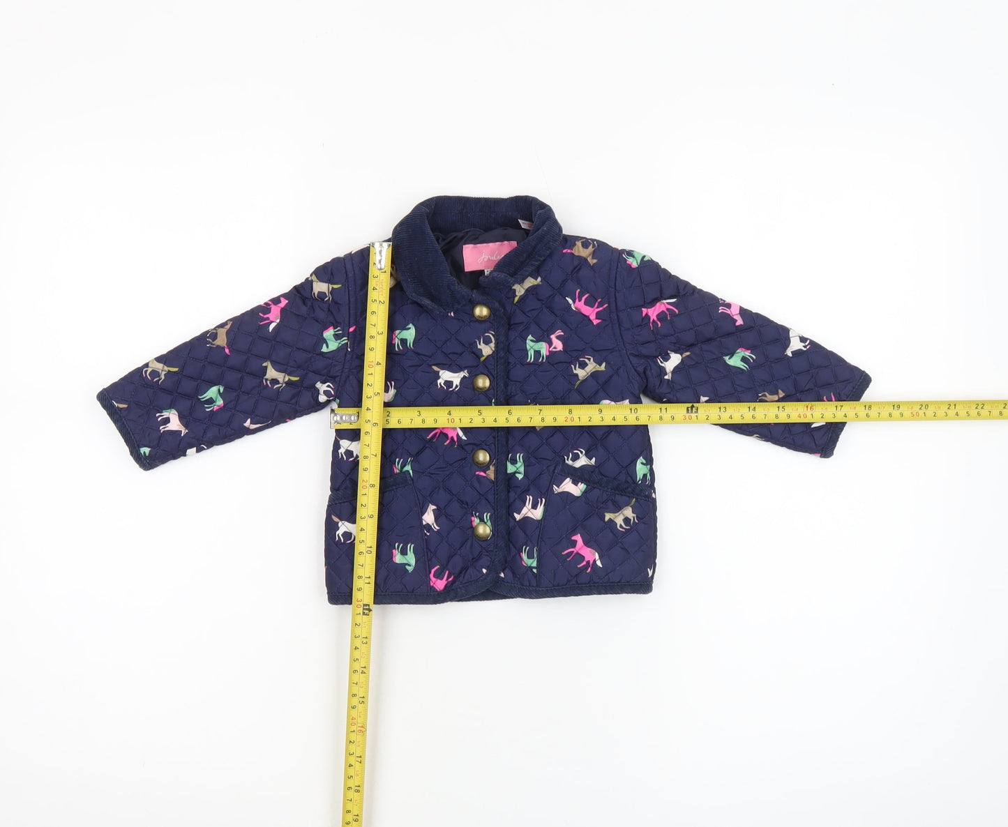 Girls UK Size 6-9 Months Joules Blue Quilted Coat