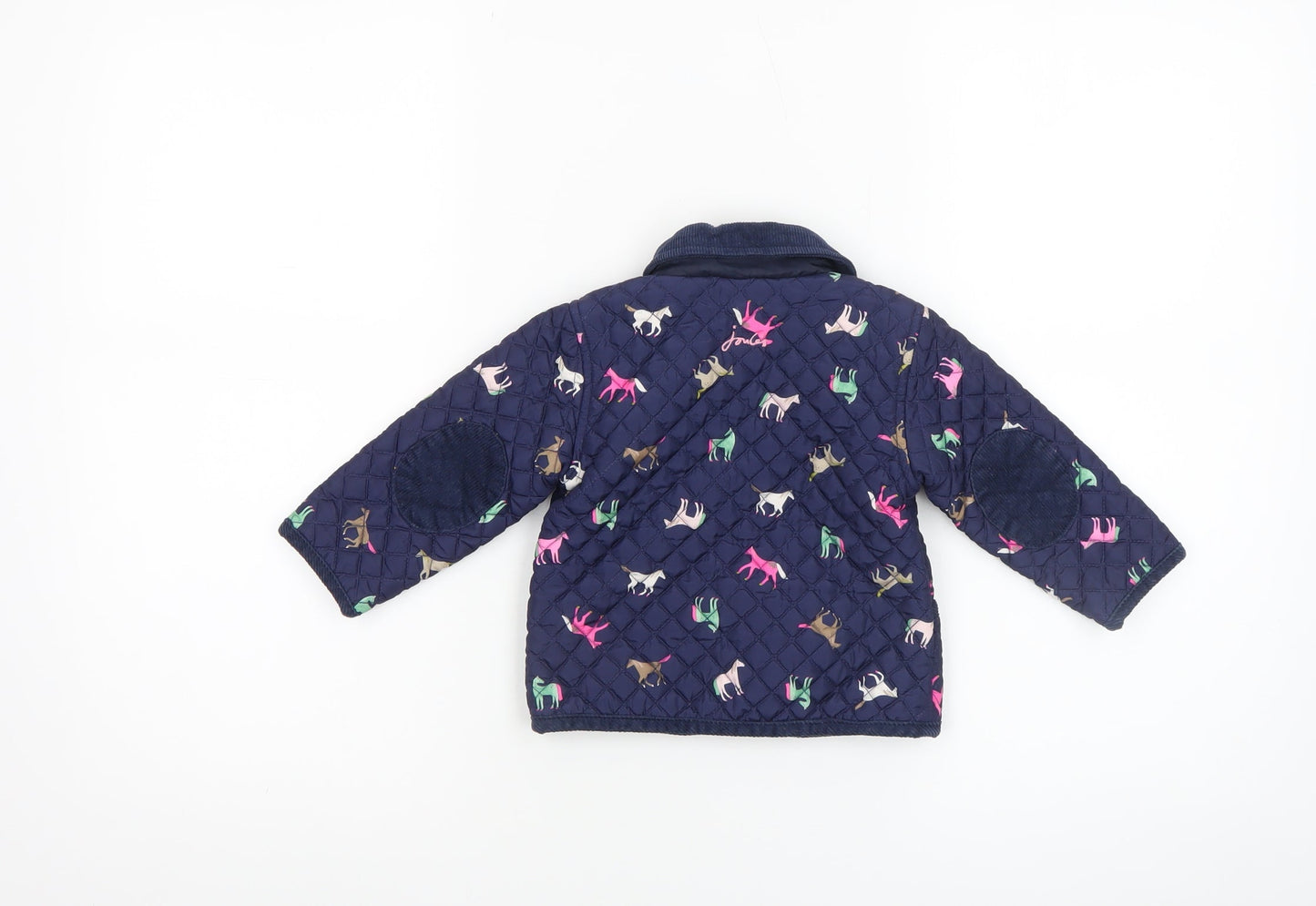 Girls UK Size 6-9 Months Joules Blue Quilted Coat