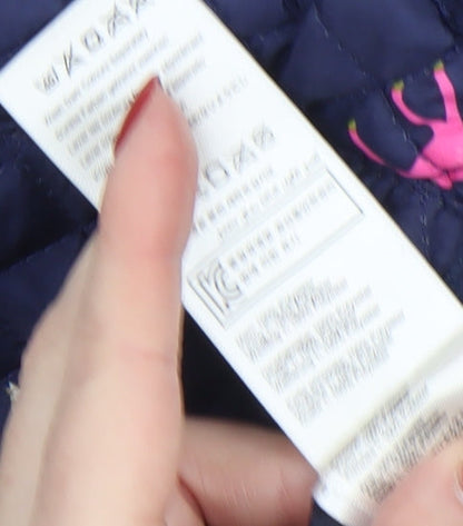 Girls UK Size 6-9 Months Joules Blue Quilted Coat