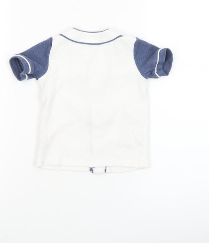 Disney Baby Mickey Mouse White Button-Up Jersey T-Shirt 12-18M