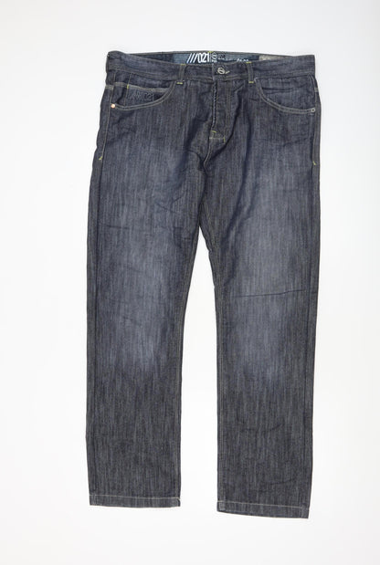 Mens UK Size L V021 Regular Fit Straight Blue Jeans