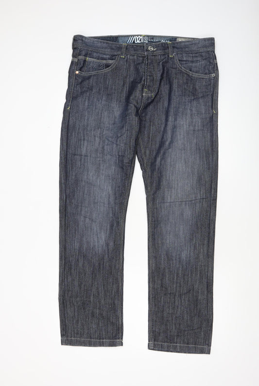 Mens UK Size L V021 Regular Fit Straight Blue Jeans