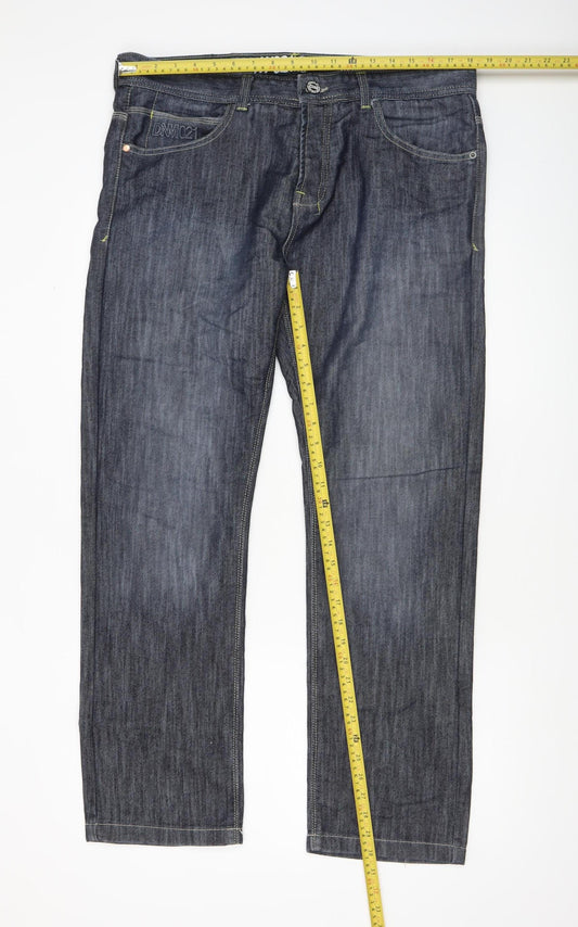 Mens UK Size L V021 Regular Fit Straight Blue Jeans