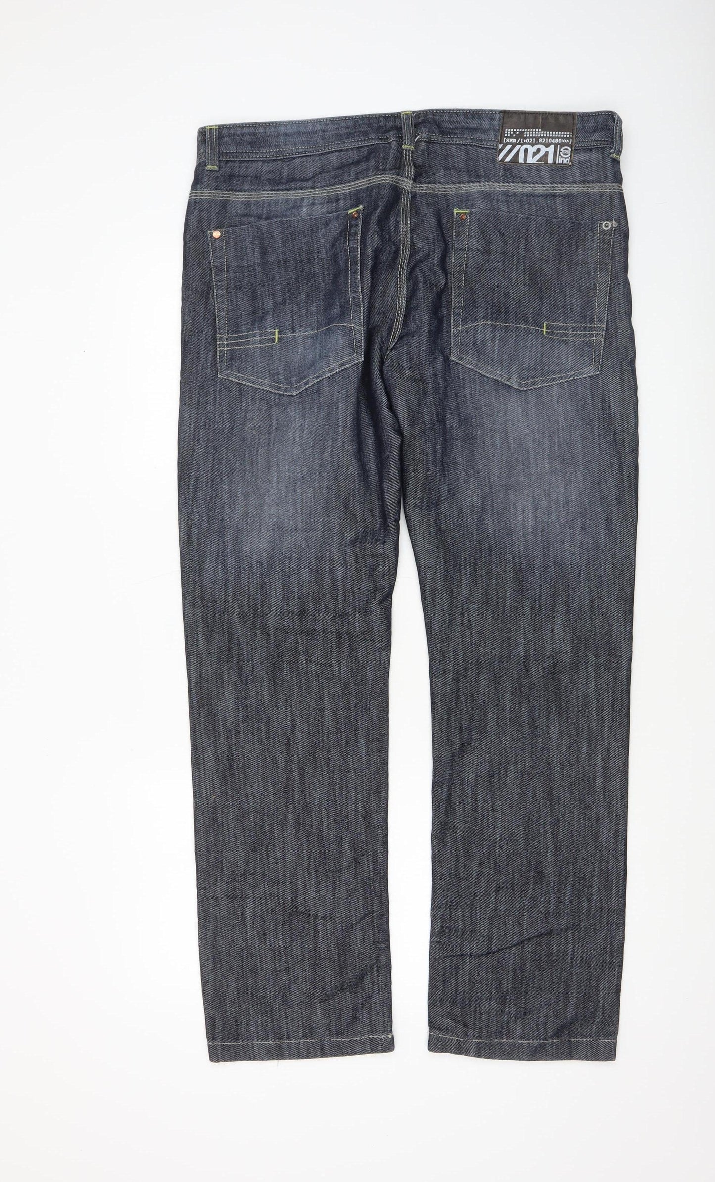 Mens UK Size L V021 Regular Fit Straight Blue Jeans